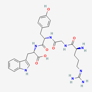 molecular formula C28H36N8O6 B14244390 N~5~-(Diaminomethylidene)-L-ornithylglycyl-L-tyrosyl-L-tryptophan CAS No. 189073-46-9