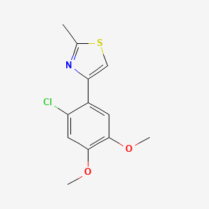 molecular formula C12H12ClNO2S B14244395 4-(2-Chloro-4,5-dimethoxyphenyl)-2-methyl-1,3-thiazole CAS No. 256950-39-7