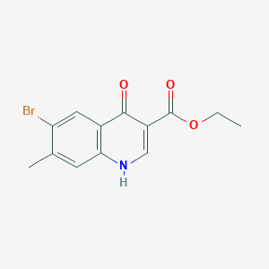 molecular formula C13H12BrNO3 B1424447 Ethyl 6-bromo-1,4-dihydro-7-methyl-4-oxoquinoline-3-carboxylate CAS No. 1258652-59-3