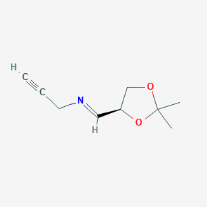 molecular formula C9H13NO2 B14244475 (E)-1-[(4S)-2,2-Dimethyl-1,3-dioxolan-4-yl]-N-(prop-2-yn-1-yl)methanimine CAS No. 214477-36-8