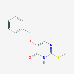 molecular formula C12H12N2O2S B142445 5-(Benzyloxy)-2-(methylthio)-4-pyrimidinol CAS No. 4874-30-0