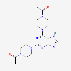 molecular formula C17H24N8O2 B14244538 1,1'-[7H-Purine-2,6-diyldi(piperazine-4,1-diyl)]di(ethan-1-one) CAS No. 362524-59-2