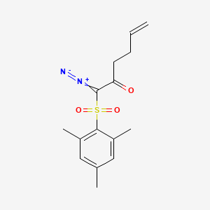 molecular formula C15H18N2O3S B14244553 1-Diazonio-1-(2,4,6-trimethylbenzene-1-sulfonyl)hexa-1,5-dien-2-olate CAS No. 510730-04-8