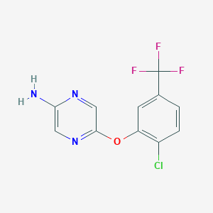 molecular formula C11H7ClF3N3O B1424458 5-(2-Chloro-5-(trifluoromethyl)phenoxy)pyrazin-2-amine CAS No. 1206970-21-9