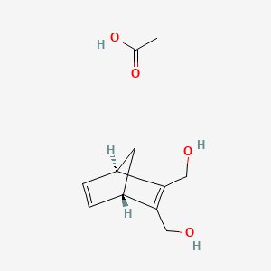 molecular formula C11H16O4 B14244649 acetic acid;[(1S,4R)-3-(hydroxymethyl)-2-bicyclo[2.2.1]hepta-2,5-dienyl]methanol CAS No. 213490-68-7