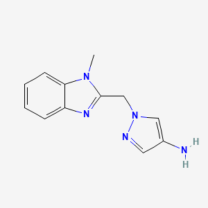 molecular formula C12H13N5 B1424470 1-[(1-methyl-1H-1,3-benzodiazol-2-yl)methyl]-1H-pyrazol-4-amine CAS No. 1304872-08-9
