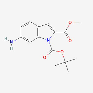 molecular formula C15H18N2O4 B1424471 Methyl 1-Boc-6-amino-indole-2-carboxylate CAS No. 1049677-82-8