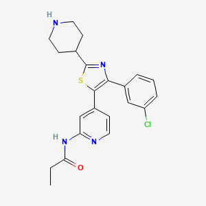 N-{4-[4-(3-Chlorophenyl)-2-(piperidin-4-yl)-1,3-thiazol-5-yl]pyridin-2-yl}propanamide