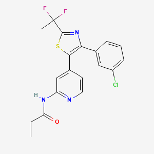 molecular formula C19H16ClF2N3OS B14244779 N-{4-[4-(3-Chlorophenyl)-2-(1,1-difluoroethyl)-1,3-thiazol-5-yl]pyridin-2-yl}propanamide CAS No. 365430-94-0