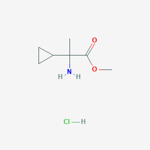 molecular formula C7H14ClNO2 B1424485 Methyl 2-amino-2-cyclopropylpropanoate hydrochloride CAS No. 1333675-34-5