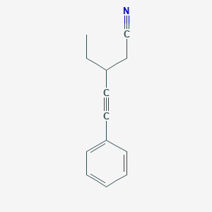 3-Ethyl-5-phenylpent-4-ynenitrile