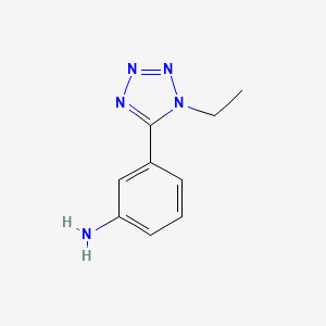 molecular formula C9H11N5 B1424487 3-(1-ethyl-1H-1,2,3,4-tetrazol-5-yl)aniline CAS No. 60763-69-1
