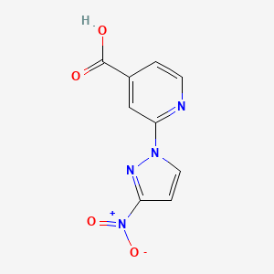 molecular formula C9H6N4O4 B1424489 2-(3-nitro-1H-pyrazol-1-yl)pyridine-4-carboxylic acid CAS No. 1271702-68-1