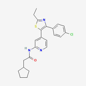 N-[4-[4-(4-Chlorophenyl)-2-ethyl-1,3-thiazol-5-YL]-2-pyridyl]cyclopentylacetamide