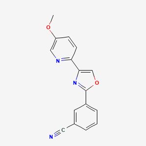 molecular formula C16H11N3O2 B14244907 Benzonitrile, 3-[4-(5-methoxy-2-pyridinyl)-2-oxazolyl]- CAS No. 502422-44-8