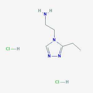 molecular formula C6H14Cl2N4 B1424500 2-(3-ethyl-4H-1,2,4-triazol-4-yl)ethan-1-amine dihydrochloride CAS No. 1333575-88-4