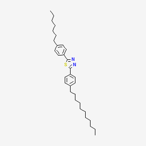 molecular formula C32H46N2S B14245135 2-(4-Heptylphenyl)-5-(4-undecylphenyl)-1,3,4-thiadiazole CAS No. 491842-23-0