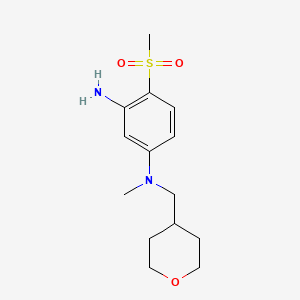 molecular formula C14H22N2O3S B1424516 N1-Methyl-4-(methylsulfonyl)-N1-(tetrahydro-2H-pyran-4-ylmethyl)-1,3-benzenediamine CAS No. 1219957-13-7