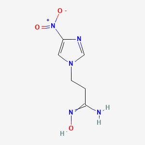 molecular formula C6H9N5O3 B14245190 N'-Hydroxy-3-(4-nitro-1H-imidazol-1-yl)propanimidamide CAS No. 444018-08-0