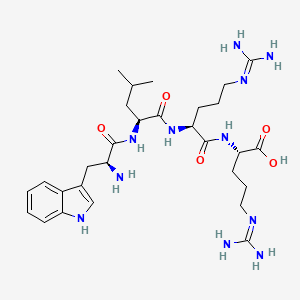 molecular formula C29H47N11O5 B14245201 L-Tryptophyl-L-leucyl-N~5~-(diaminomethylidene)-L-ornithyl-N~5~-(diaminomethylidene)-L-ornithine CAS No. 264202-99-5