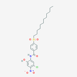 molecular formula C25H33ClN2O6S B14245240 N-(5-Chloro-2-hydroxy-4-nitrophenyl)-4-(dodecane-1-sulfonyl)benzamide CAS No. 494835-36-8