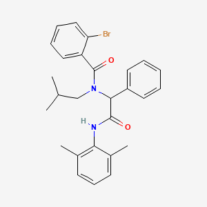 2-bromo-N-[2-(2,6-dimethylanilino)-2-oxo-1-phenylethyl]-N-(2-methylpropyl)benzamide