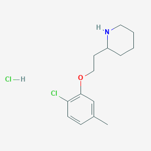 molecular formula C14H21Cl2NO B1424526 2-[2-(2-Chloro-5-methylphenoxy)ethyl]piperidine hydrochloride CAS No. 1219972-72-1