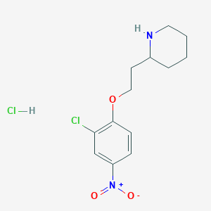 molecular formula C13H18Cl2N2O3 B1424528 2-[2-(2-Chloro-4-nitrophenoxy)ethyl]piperidine hydrochloride CAS No. 1220032-57-4