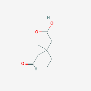 molecular formula C9H14O3 B14245292 [2-Formyl-1-(propan-2-yl)cyclopropyl]acetic acid CAS No. 244793-47-3