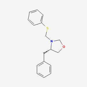 molecular formula C17H19NOS B14245309 Oxazolidine, 4-(phenylmethyl)-3-[(phenylthio)methyl]-, (4S)- CAS No. 502936-30-3