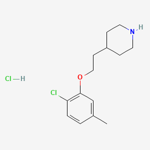 molecular formula C14H21Cl2NO B1424536 4-[2-(2-Chloro-5-methylphenoxy)ethyl]piperidine hydrochloride CAS No. 1220019-02-2