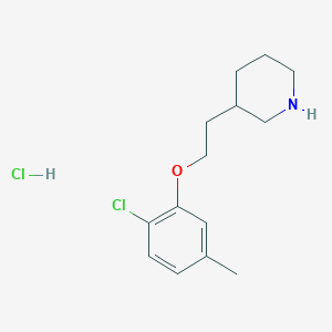 molecular formula C14H21Cl2NO B1424539 3-[2-(2-氯-5-甲基苯氧基)乙基]哌啶盐酸盐 CAS No. 1219960-60-7