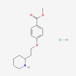 molecular formula C15H22ClNO3 B1424540 Methyl 4-[2-(2-piperidinyl)ethoxy]benzoate hydrochloride CAS No. 1219963-81-1