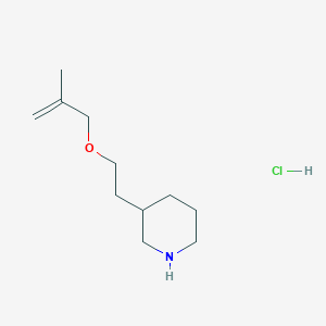 molecular formula C11H22ClNO B1424544 3-{2-[(2-甲基-2-丙烯基)氧基]乙基}哌啶盐酸盐 CAS No. 1220018-21-2