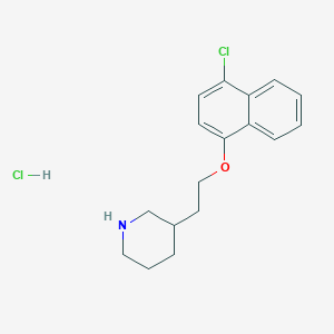 molecular formula C17H21Cl2NO B1424545 3-{2-[(4-氯-1-萘基)氧基]乙基}哌啶盐酸盐 CAS No. 1220029-38-8