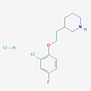 3-[2-(2-Chloro-4-fluorophenoxy)ethyl]piperidine hydrochloride