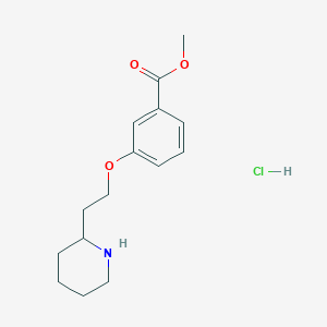 molecular formula C15H22ClNO3 B1424549 Methyl 3-[2-(2-piperidinyl)ethoxy]benzoate hydrochloride CAS No. 1219981-47-1