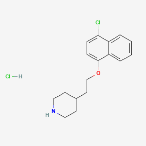 molecular formula C17H21Cl2NO B1424553 4-{2-[(4-Chloro-1-naphthyl)oxy]ethyl}piperidine hydrochloride CAS No. 1220029-44-6