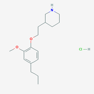 molecular formula C17H28ClNO2 B1424571 3-[2-(2-甲氧基-4-丙基苯氧基)乙基]哌啶盐酸盐 CAS No. 1219972-26-5