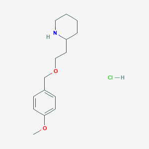 molecular formula C15H24ClNO2 B1424572 2-{2-[(4-Methoxybenzyl)oxy]ethyl}piperidine hydrochloride CAS No. 1220038-98-1