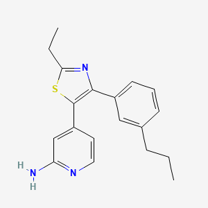 4-[2-Ethyl-4-(3-propylphenyl)-1,3-thiazol-5-yl]pyridin-2-amine