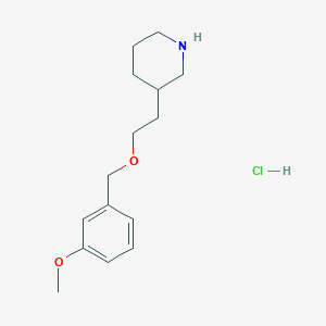 molecular formula C15H24ClNO2 B1424583 3-{2-[(3-Methoxybenzyl)oxy]ethyl}piperidine hydrochloride CAS No. 1220016-62-5