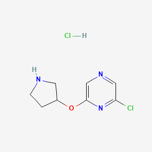 molecular formula C8H11Cl2N3O B1424586 2-Chloro-6-(3-pyrrolidinyloxy)pyrazine hydrochloride CAS No. 1219977-38-4