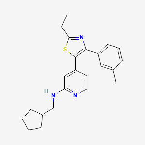 N-(Cyclopentylmethyl)-4-[2-ethyl-4-(3-methylphenyl)-1,3-thiazol-5-YL]-2-pyridylamine