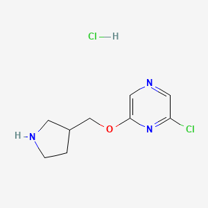 molecular formula C9H13Cl2N3O B1424604 2-氯-6-(3-吡咯烷基甲氧基)吡嗪盐酸盐 CAS No. 1219976-69-8