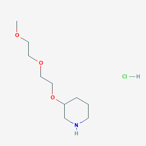 molecular formula C10H22ClNO3 B1424616 2-(2-Methoxyethoxy)ethyl 3-piperidinyl ether hydrochloride CAS No. 1220036-78-1