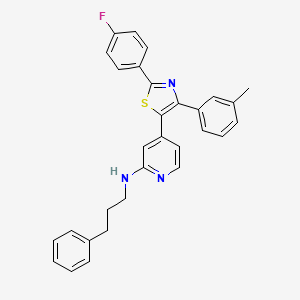 N-[4-[2-(4-Fluorophenyl)-4-(3-methylphenyl)-1,3-thiazol-5-YL]-2-pyridyl]-N-(3-phenylpropyl)amine