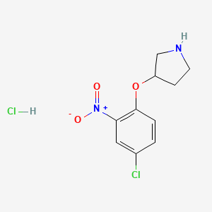 molecular formula C10H12Cl2N2O3 B1424633 3-(4-Chloro-2-nitrophenoxy)pyrrolidine hydrochloride CAS No. 1219976-20-1