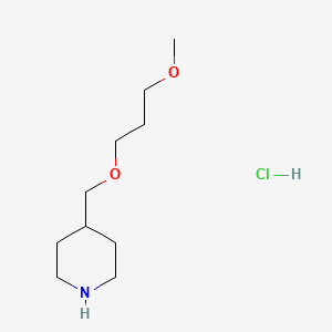 molecular formula C10H22ClNO2 B1424640 4-((3-Methoxypropoxy)methyl)piperidine hydrochloride CAS No. 1220033-23-7
