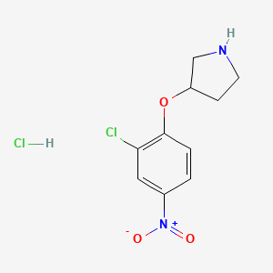 molecular formula C10H12Cl2N2O3 B1424648 3-(2-Chloro-4-nitrophenoxy)pyrrolidine hydrochloride CAS No. 1219979-28-8
